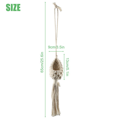 Macrame Air Plant Hanger Tillandsia Hanging Basket Rope Holder Flower Home Decor